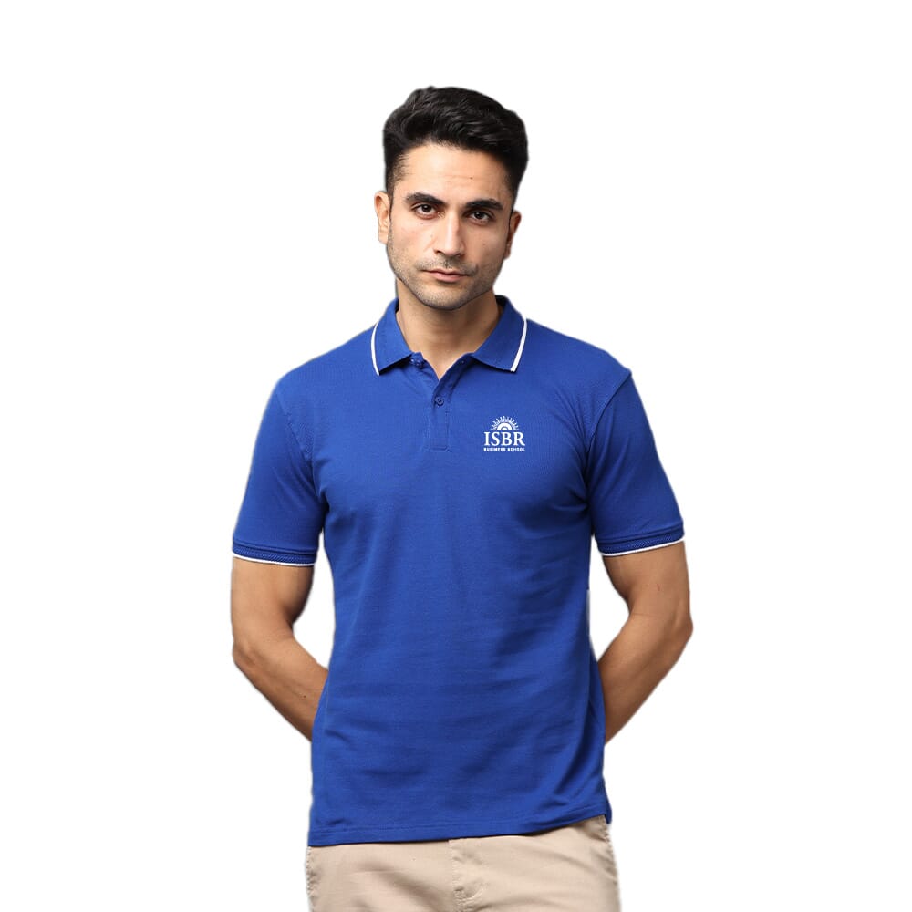 Greys&Blues Pima Collar T-Shirt-Royal Blue with White